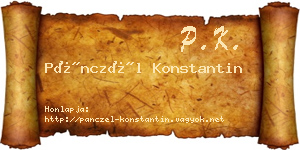 Pánczél Konstantin névjegykártya