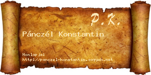 Pánczél Konstantin névjegykártya